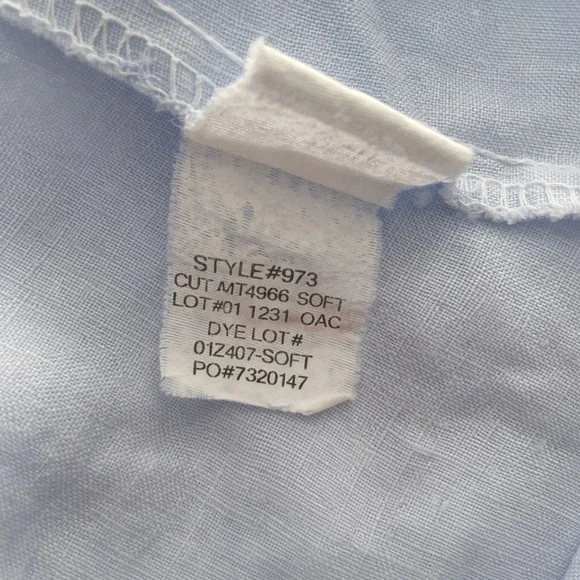 Soft Surroundings Linen Button Front Tunic Top Light Blue Women’s 1X Plus Size - Picture 5 of 9